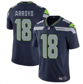 Cheap Men\'s Seattle Seahawks #18 Elijah Arroyo Navy 2025 Draft Vapor Limited Football Stitched Jersey