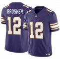 Men's Minnesota Vikings #12 Max Brosmer Purple 2025 F.U.S.E. Throwback Vapor Untouchable Limited Football Stitched Jersey Cheap Wholesale