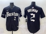 Men's Boston Red Sox #2 Alex Bregman Black Gothic Vapor Limited Stitched Baseball Jersey Cheap