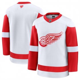 Men\'s Detroit Red Wings Blank White 2024-25 Away Stitched Hockey Jersey