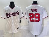 Men's Washington Nationals #29 James Wood White Home Limited Stitched Baseball Jersey Cheap