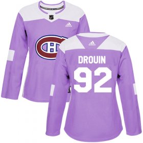 Wholesale Cheap Adidas Canadiens #92 Jonathan Drouin Purple Authentic Fights Cancer Women\'s Stitched NHL Jersey