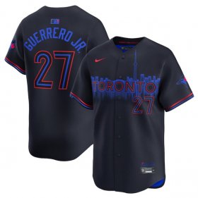 Cheap Men\'s Toronto Blue Jays #27 Vladimir Guerrero Jr. Black 2024 City Connect Limited Stitched Baseball Jersey