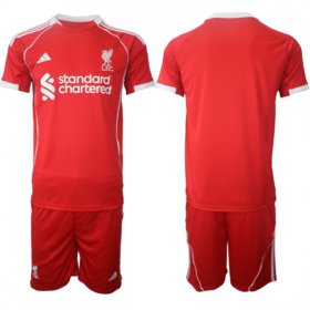 Men\'s Liverpool Blank 2025 Red Home Soccer Jersey Suit