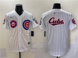 Cheap Men's Chicago Cubs Team Big Logo White 2025 Tokyo Series Limited Stitched Baseball Jersey