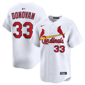 Men\'s St. Louis Cardinals #33 Brendan Donovan White Home Limited Stitched Baseball Jersey