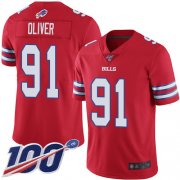 Wholesale Cheap Nike Bills #91 Ed Oliver Red Men's Stitched NFL Limited Rush 100th Season Jersey