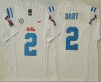 Cheap Men's Ole Miss Rebels #2 Jaxson Dart White 2025 FUSE College Football Jersey
