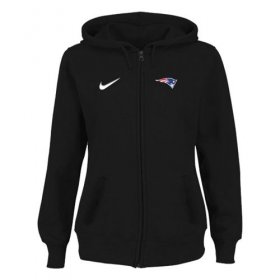Wholesale Cheap Women\'s New England Patriots Stadium Rally Full Zip Hoodie Black