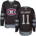 Wholesale Cheap Adidas Canadiens #11 Brendan Gallagher Black 1917-2017 100th Anniversary Stitched NHL Jersey