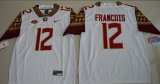 Wholesale Cheap Men's Florida State Seminoles #12 Deondre Francois White Stitched College Football 2016 Nike NCAA Jersey