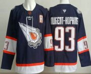 Cheap Men's Edmonton Oilers #93 Ryan Nugent Hopkins Navy Alternate Authentic Jersey
