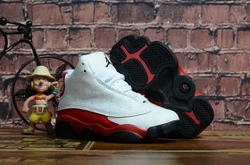 Wholesale Cheap Kids\' Air Jordan 13 Chicago Shoes White/Red-black