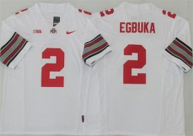 Cheap Men\'s Ohio State Buckeyes #2 Emeka Egbuka White 2025 F.U.S.E. Limited Stitched Jersey