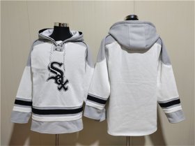 Men\'s Chicago White Sox Blank White Ageless Must-Have Lace-Up Pullover Hoodie