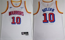 Cheap Men\'s Golden State Warriors #10 Jimmy Bulter III White 2025 Classic Edition Swingman Stitched Basketball Jersey