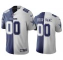 Wholesale Cheap Men's Dallas Cowboys Customized Navy White Split Vapor Untouchable Limited Stitched Jersey