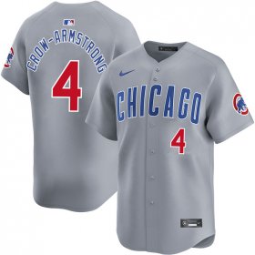 Men\'s Chicago Cubs #4 Pete Crow-Armstrong Gray Limited Stitched Baseball Jersey Cheap