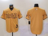 Cheap Men's New Orleans Saints Blank Gold Cool Base Stitched Baseball Jersey