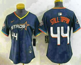 Cheap Women\'s Houston Astros #44 Yordan Alvarez Number Navy 2025 City Connect Limited Stitched Jersey