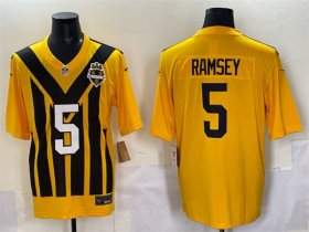 Men\'s Pittsburgh Steelers #5 Jalen Ramsey Gold 1933 Throwback Alternate Football Stitched Game Jersey Cheap Wholesale