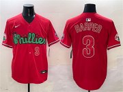 Cheap Men's Philadelphia Phillies #3 Bryce Harper Red Phanatic Limited Stitched Jersey