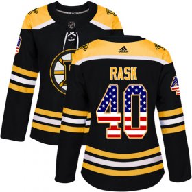 Wholesale Cheap Adidas Bruins #40 Tuukka Rask Black Home Authentic USA Flag Women\'s Stitched NHL Jersey