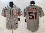 Men's San Francisco Giants #51 Jung Hoo Lee Gray Cool Base Stitched Baseball Jersey Cheap