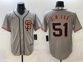 Men\'s San Francisco Giants #51 Jung Hoo Lee Gray Cool Base Stitched Baseball Jersey Cheap