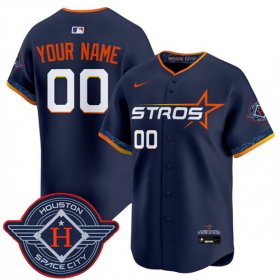 Cheap Men\'s Houston Astros Active Player Custom Navy 2025 City Connect Limited Stitched Baseball Jersey