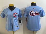 Women's Chicago Cubs Team Big Logo Blue 2024 25 2nd Alternatemited Stitched Baseball Jersey(Run Small) Cheap