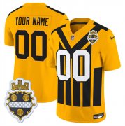Men's Pittsburgh Steelers Active Player Custom Gold 1933 F.U.S.E. Throwback Alternate Football Stitched Football Jersey Cheap Wholesale
