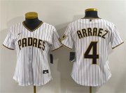 Cheap Youth San Diego Padres #4 Luis Arraez White Stitched Baseball Jersey
