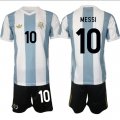 Men's Argentina #10 Lionel Messi White Blue 2024-25 50th Anniversary Home Soccer Jersey Suit Cheap