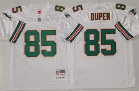 Men\'s Miami Dolphins #85 Mark Duper White Throwback Stitched Football Jersey