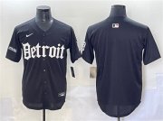 Cheap Men's Detroit Tigers Blank Black'Motor Gothic Edition' Vapor Premier Limited Stitched Baseball Jersey