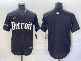 Cheap Men\'s Detroit Tigers Blank Black\'Motor Gothic Edition\' Vapor Premier Limited Stitched Baseball Jersey