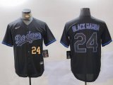 Cheap Men's Los Angeles Dodgers #24 Kobe Bryant Black Mamba Lights Out Black Fashion Stitched Cool Base Jersey