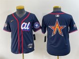 Cheap Women's American League Houston Astros Team Big Logo Navy 2025 All-Star Edition Limited Stitched Baseball Jersey(Run Small)