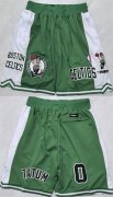 Men's Boston Celtics #0 Jayson Tatum Green White Shorts (Run Small) Cheap