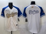 Cheap Men's Los Angeles Dodgers Team Big Logo White Royal Gold 2024 World Series Champions Vapor Limited Stitched Baseball Jersey