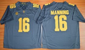 Wholesale Cheap Men\'s Tennessee Volunteers #16 Peyton Manning Gray 2015 College Football Jersey
