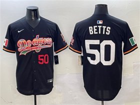 Cheap Men\'s Los Angeles Dodgers #50 Mookie Betts Black Mexico Limited Stitched Baseball Jersey
