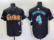 Men's Chicago Cubs #4 Pete Crow-Armstrong Black 'Graffiti North Side Edition' Vapor Premier Limited Stitched Baseball Jersey Cheap Wholesale