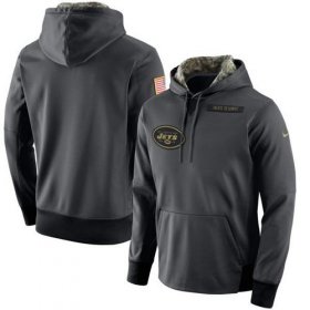 Wholesale Cheap Men\'s New York Jets Nike Anthracite Salute to Service Player Performance Hoodie
