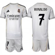Cheap Men's Real Madrid #7 Ronaldo 25-26 White Home Soccer Jersey Suit