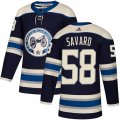 Wholesale Cheap Adidas Blue Jackets #58 David Savard Navy Blue Alternate Authentic Stitched NHL Jersey