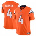 Cheap Men's Denver Broncos #4 Zach Wilson Orange 2024 F.U.S.E. Vapor Limited Football Stitched Jersey