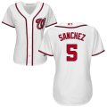 Wholesale Cheap Nationals #5 Adrian Sanchez White Women's Home Cool Base Stitched MLB Jersey