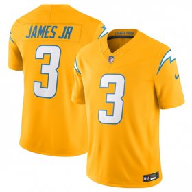 Cheap Men\'s Los Angeles Chargers #3 Derwin James Jr. Gold 2025 F.U.S.E. Alternate Vapor Limited Football Stitched Jersey